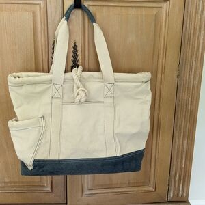 Canvas Nautical Beach Tote Bag
